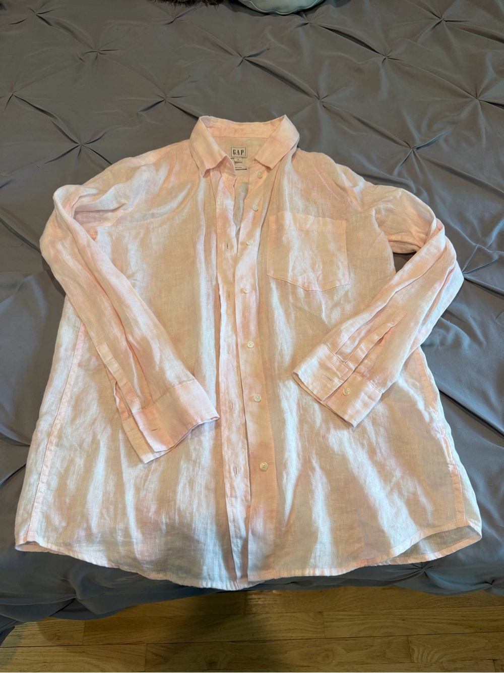 GAP Pastel Pink Linen Shirt with Chest Pocket